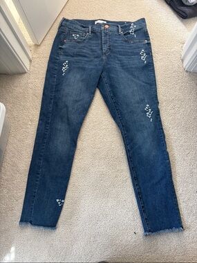 embroidered jeans